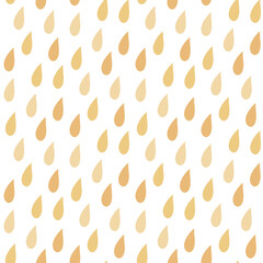 seamless pattern golden raindrops on white background vector