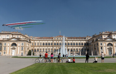 Frecce Tricolori su Villa Reale a Monza (12-09-2021)