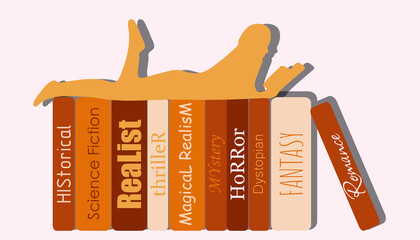girl reads lying down reading books genres of literature library bookworm prose poetry woman read study bookstore