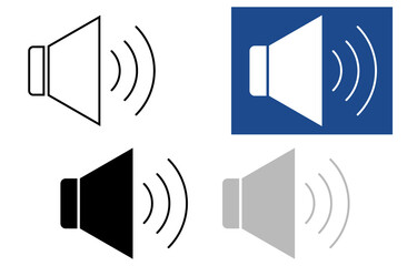 スピーカー音量拡声器のアイコン色違いセット
