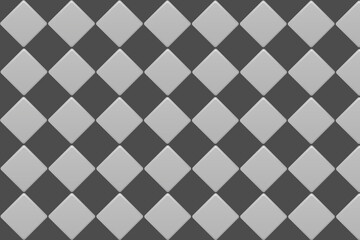 Mosaic with black and gray smooth tiles. Covering pavement black and white ceramic tiles. Gray And White Checkered Floor Tiles. Flat illustration.