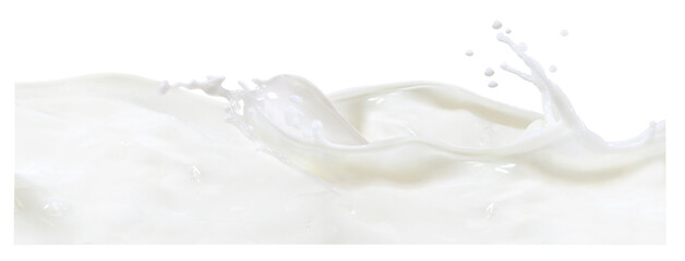 Splash de leite em fundo branco para recorte. - obrazy, fototapety, plakaty