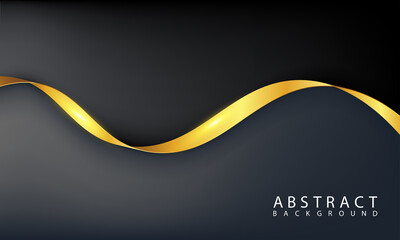 gold ribbon on black background