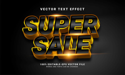 Super sale 3D text effect, editable text style and suitable for promotion sales