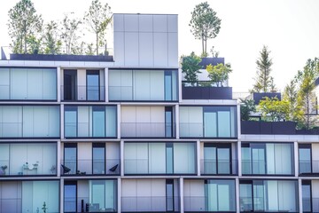 facade of a building with apartments. 
