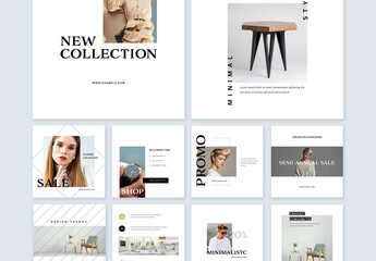 Modern Collection of Minimal Social Media Layouts