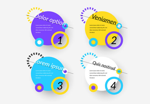 Circular Graphic Elements with 4 Options