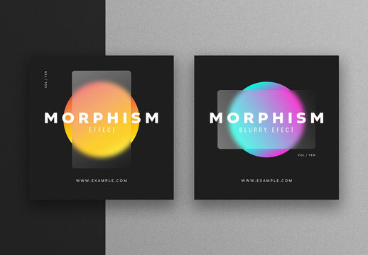 Glass Morphism Banners for Social Media