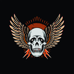 skull tattoo illustration vector design