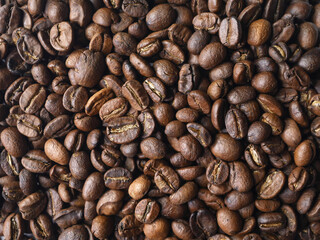 Background of medium roast coffee beans	
