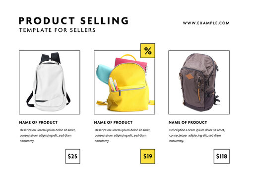 Product Selling Infographic Layout with Placeholders