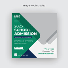 School admission social media and web banner, flyer, facebook cover photo template
