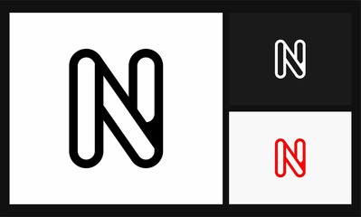 letter N simple concept design circle logo