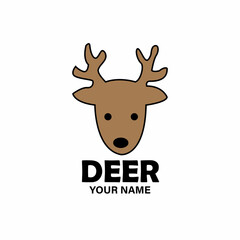 deer head design logo vector. little deer cartoon icon vector