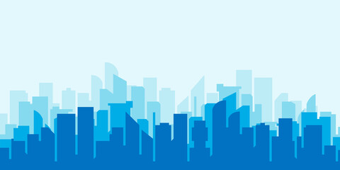 Abstract city landscape.Drawing of skyscrapers, buildings.Vector illustration.