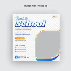 School admission social media and web banner, flyer, facebook cover photo template
