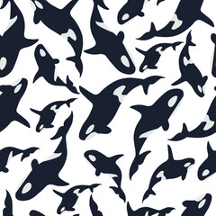 black and white fish vector pattern design