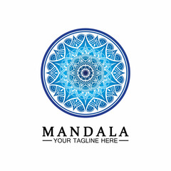 Circle pattern petal Flower Mandala Vector logo template illustration. Colorful template for spiritual retreat or yoga studio,Ornamental business cards,vintage luxury, ornamental decoration