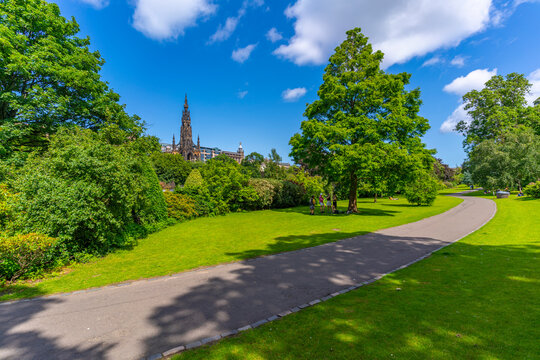 View of East Princes Street Gardens and Scott Monument