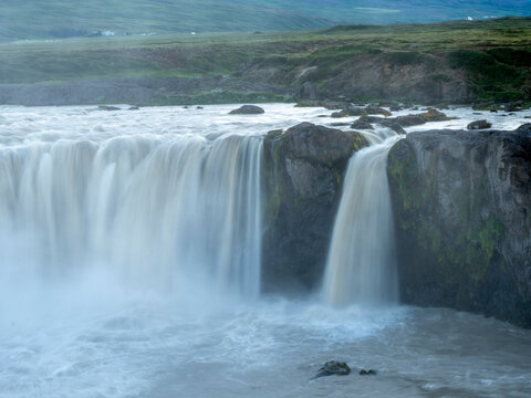 Godafoss (Waterfall of the Gods), Skjalfandafljot River, Baroardalur district