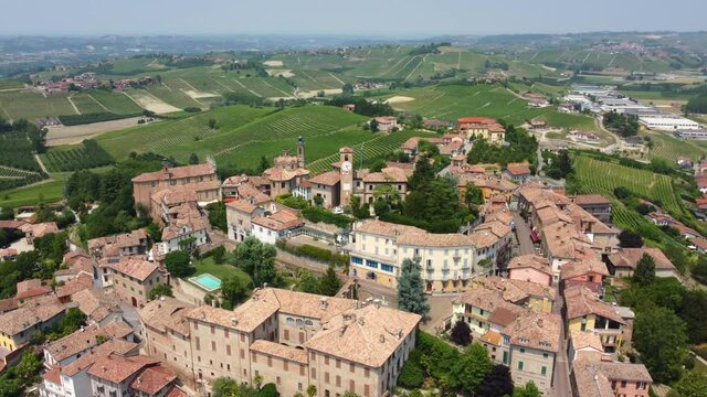 Neive Aerial View in Langhe Piedmont, Italy