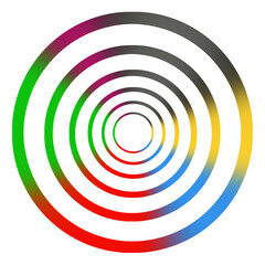 Illustration Symbolik mit 6 Deutschen Parteifarben und weißer Hintergrund