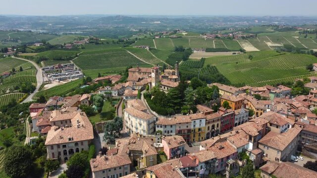 Neive Aerial View in Langhe Piedmont, Italy
