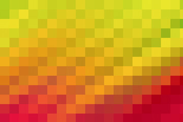 Light green, yellow and red pixel gradation