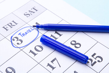 Calendar date circled with blue pen.