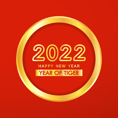 Chinese New Year Poster. Chinese New Year 2022. Vector flat long shadow design. word 