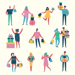 Fototapeta na wymiar Vector illustration in a flat style of different activities people