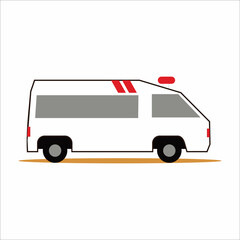 modern ambulance car side view vector design