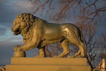 lion statue in the park