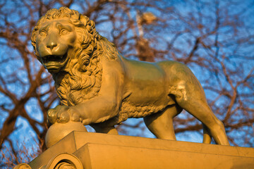 lion statue in the center