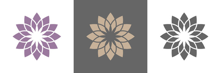 Abstrakte Lotusblüte Vektor Logos naturfarben - obrazy, fototapety, plakaty