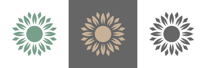 Sonnenblume Vektor Logos naturfarben