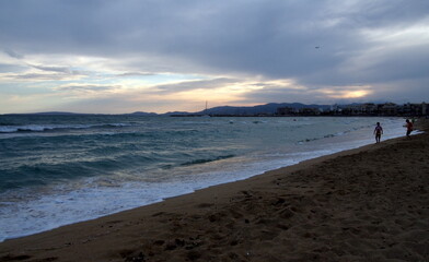 sunset near the beach in majorca, balearic islands