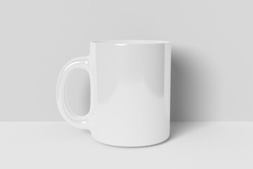 Realistic White Mug Illustration for Branding Mockup. 3D Render.