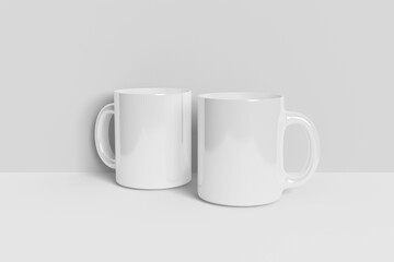 Realistic White Mug Illustration for Branding Mockup. 3D Render.