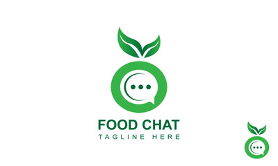 Food Chat Logo Design Template. Food Talk Logo.