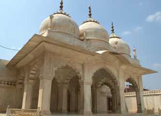 tourism in typical places of india, round and gilded dome of Hindu temples.