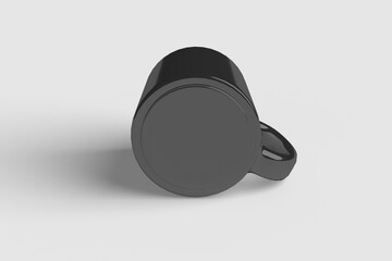 Realistic Black Mug Illustration for Branding Mockup. 3D Render.