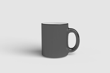 Realistic Black Mug Illustration for Branding Mockup. 3D Render.