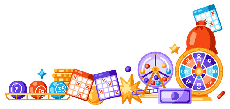 Lottery and bingo illustration. Concept for gambling or online games.