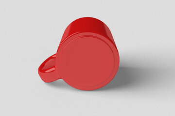 Realistic Red Mug Illustration for Branding Mockup. 3D Render.
