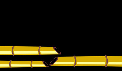 Fototapeta premium Black background and three pointed bamboo. Creative illustration, attractive and modern abstract background. Textures to complement your business or design needs