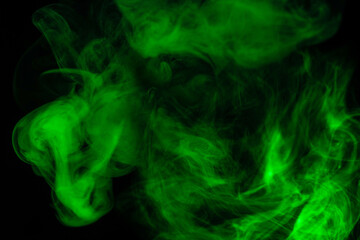 Green steam on a black background.