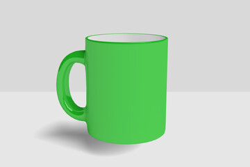 Realistic Green Mug Illustration for Branding Mockup. 3D Render.