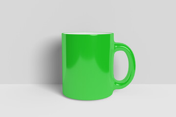 Realistic Green Mug Illustration for Branding Mockup. 3D Render.