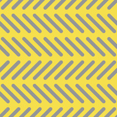 Zigzag seamless art deco pattern of herringbone-folded sticks for modern fabrics, textiles, decorative pillows. Trending colors yellow and gray in 2021. 